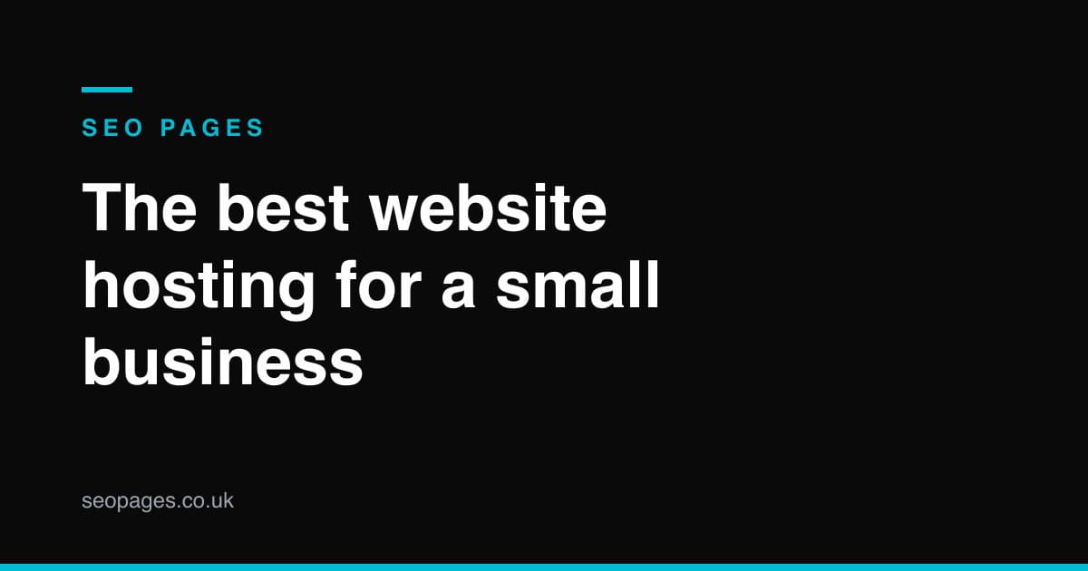 Article title card: The best website hosting for a small business
