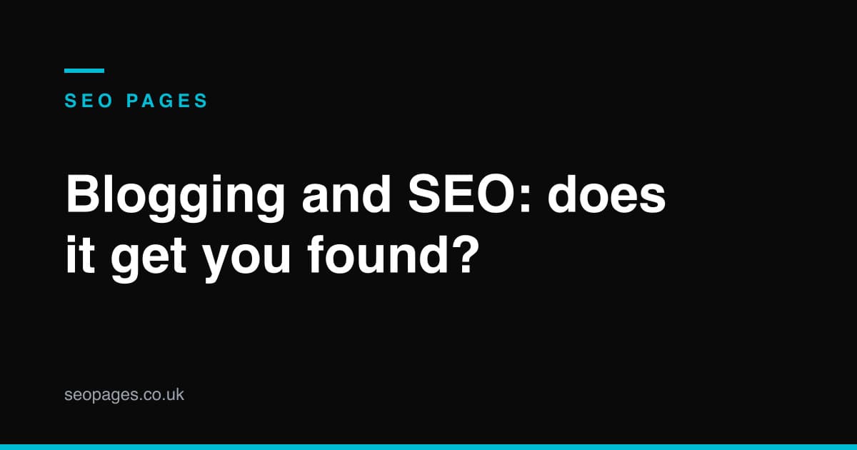 Article title card: Blogging and SEO