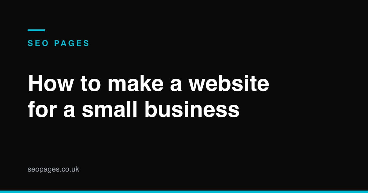 Article title card: How to make a website for a small business