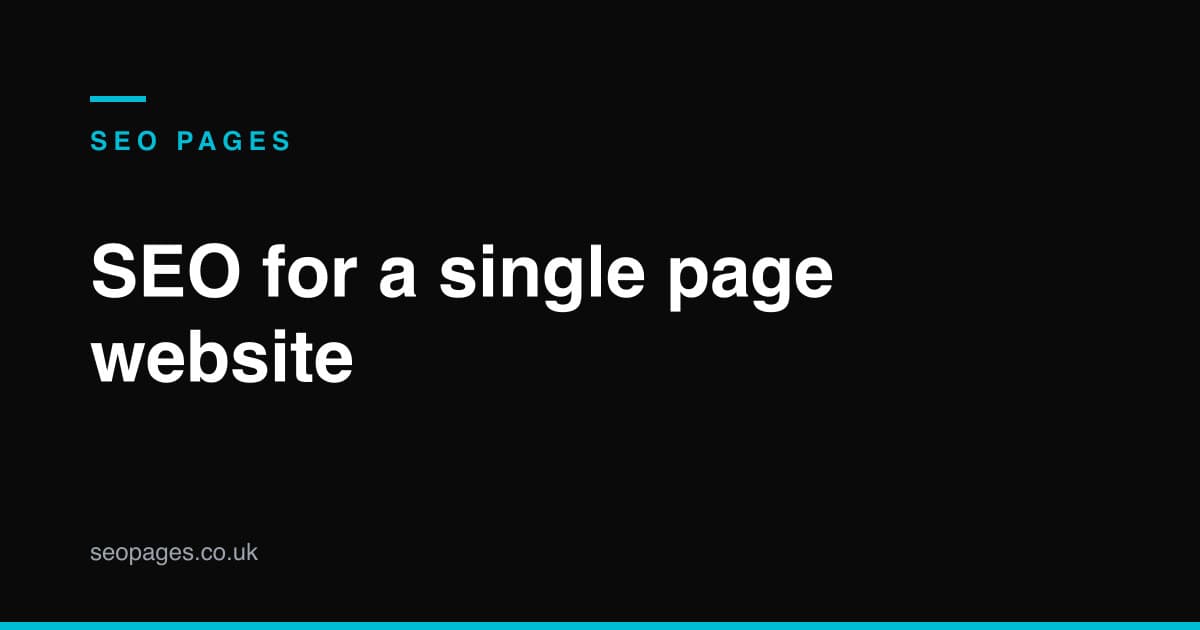 Article title card: SEO for a single page website