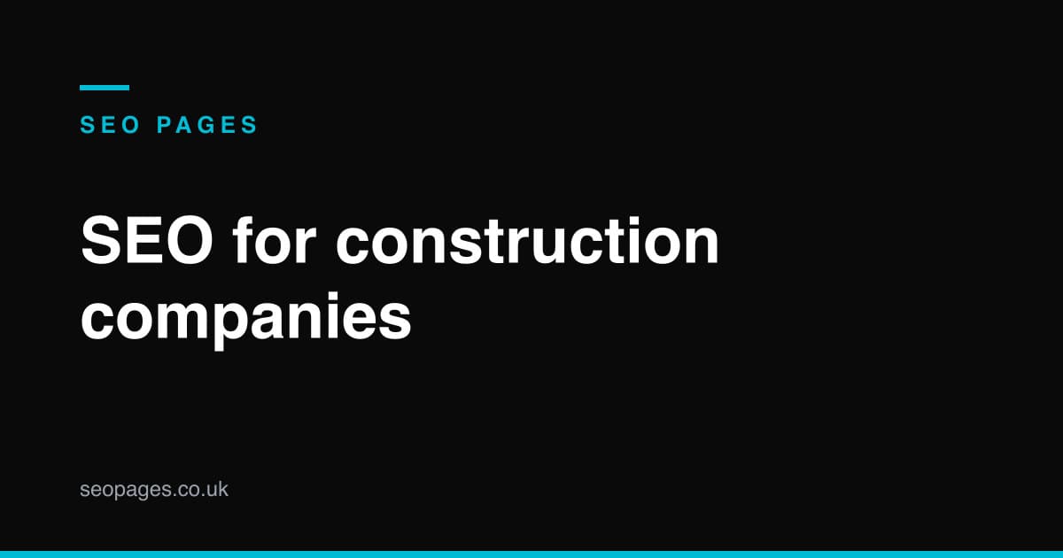 Article title card: SEO for construction companies