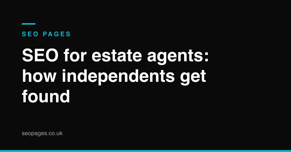 Article title card: SEO for estate agents