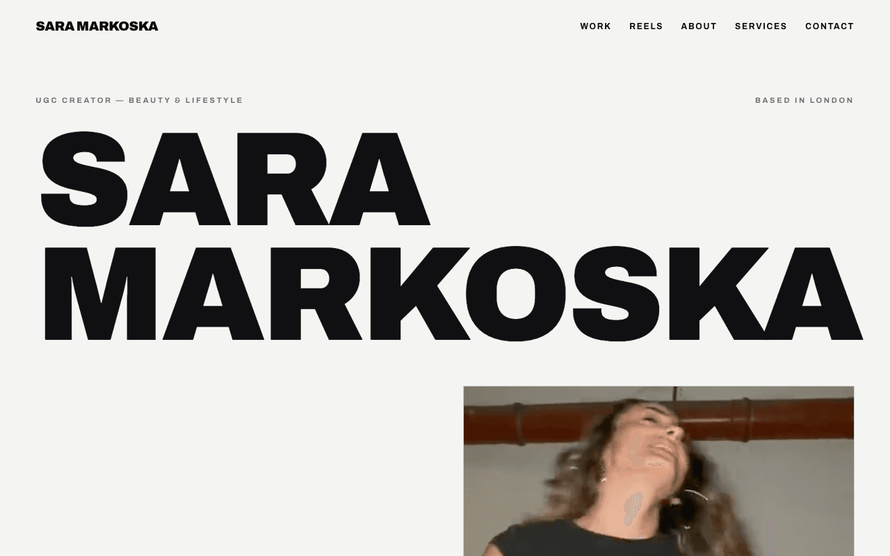 Sara Markoska website screenshot