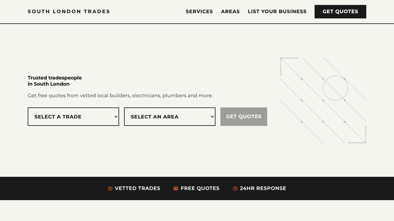 South London Trades website screenshot